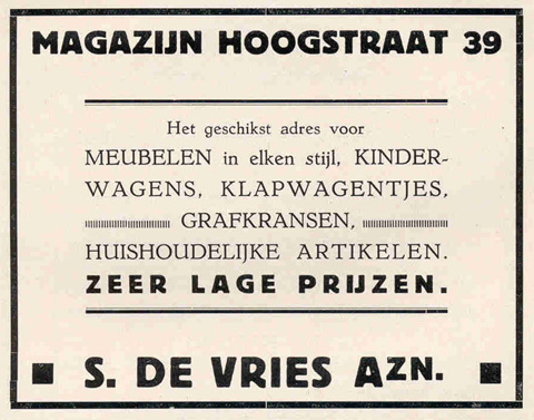 Advertentie Hoogstraat 39, Harlingen