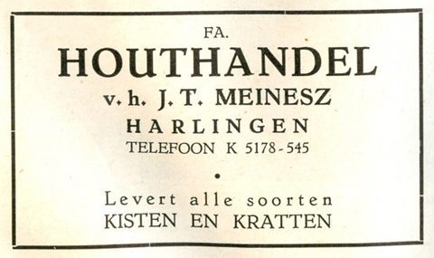 Advertentie Bolswardervaart 1, Harlingen