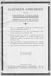 illustratie adresboek van Friesland 1928